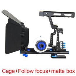 FreeShipping Camera Cage Handle Dslr Video Stabiliser Rod Rig For Sony Gh4 GH5 GH5S A6300 A6500 A7S A7 A7R A7Rii A7Sii Camera Movie Cage