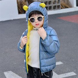 Hipac menino menina casaco de inverno moda brilhante criança jaqueta à prova de vento bebê meninos meninas aquecer crianças roupas para crianças roupas snowsuit 201102