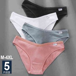 5PCS/Set Women Panties Cotton Underwear Female Panties Solid Color Underpants Sexy Lingerie Pantys for Woman Briefs Intimates 211222