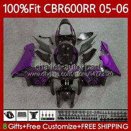 Bodys Injection Mould For HONDA CBR 600 RR F5 CC 600F5 05-06 Bodywork 72No.48 purple flames CBR-600 CBR600 RR CBR600RR 05 06 CBR600F5 CBR 600CC 600RR 2005 2006 OEM Fairing