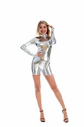 gymnastics leotard shiny metallic leotard pole dance rave clothes holographic clothes sexy one piece swimsuit for women sexy unitards