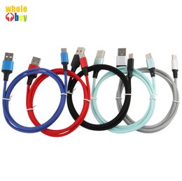 Micro USB Cable USB C Charge Cable for Xiaomi Huawei Charger Pure Colour Cloth Fast Charging USB Type C Cord
