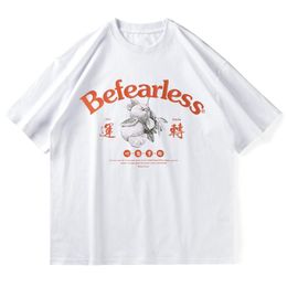 fruit t shirts Canada - Men's T-Shirts LACIBLE Harajuku Hip Hop Streetwear Fruit Orange Befearless Letters Print Tshirts Short Sleeve Tees Loose Casual Cotton Tee T