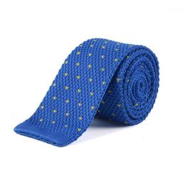 Neck Ties Sitonjwly 6cm Knitted Tie For Mens Fashion Leisure Striped Casual Flat Polyester Wedding Groom Necktie Custom Logo1