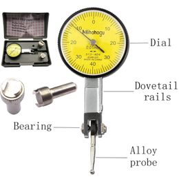 Accurate Dial Gauge Test Indicator Precision Metric with Dovetail Rails Mount 0-40-0 0.01mm Universal Measuring Instrument Tool 201116