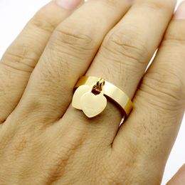 -Moda t anillos para las mujeres diseño original de gran calidad para mujeres doble en forma de corazón anillo de gota rápido de la gota 1pcs