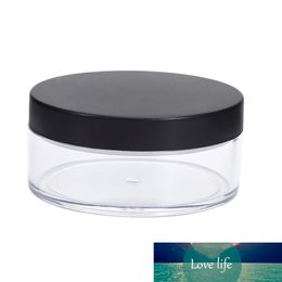 50ml Plastic Clear Empty Loose Powder Pot Container Bottle with Sieve Black Cap Travel Cosmetic Accessories