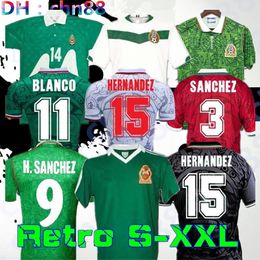 1995 Retro MEXICO BLANCO Soccer Jersey 1986 1994 1998 HERNANDEZ H.SANCHEZ football shirt LUIS GARCIA CAMPOS ancient maillot MARQUEZ 2006 2010