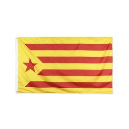 Spain Catalunya Flag Banner 3x5 FT 90x150cm State Flag Festival Party Gift 100D Polyester Indoor Outdoor Printed Hot selling