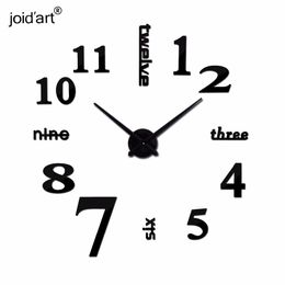 Hot new Quartz clocks fashion watches 3d real big wall clock rushed mirror sticker diy modern style design decor clock Y200407