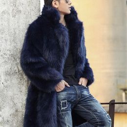 Black blue Autumn faux mink jacket mens winter thicken warm fur leather coat men loose jackets fashion B235 C1103