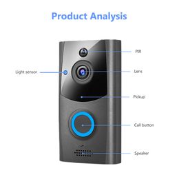 FreeShipping WIFI Doorbell Smart Wireless Video Doorbell Intercom Waterproof Security Outdoor Door Phone Camera 1080P HD Home Monitor PIR