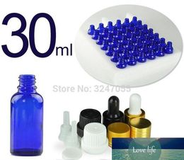 30ml 2/5/10pcs Cosmetic Blue Glass Reagent Essential Oil Bottle, DIY Empty Professional Dropper Fragrance/Perfume Serum Vials