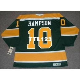 740 #10 TED HAMPSON California Golden Seals 1970 CCM Vintage Hockey Jersey or custom any name or number retro Jersey