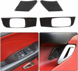 Carbon Fibre Window Button/Inner Door Bowl Decoration Sticker for Dodge Challenger 2015 UP Car Interior Accessories
