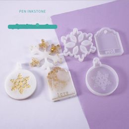 Silicone Mould Crystal Epoxy Mould Snowflake Hanging Pendant DIY Handmade Hanging Mould Decoration Xmas Pendant Art Crafts 3 Designs BT784