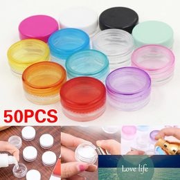 50Pcs Cosmetic Bottles Travel Cream Jars Empty Makeup Box Plastic Container Round Bead Storage Bottle Powder Mini Sub Pot Clear