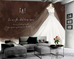 3d Photo Wallpaper Mural Beautiful and Pure White Wedding Wallpaper Premium Atmospheric Interior Decoration Wallpaper