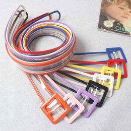 HUOBAO Women Waist Belt Resin Transparent Long Belt Dress Band Belt Square Buckle Candy Colours Leather Strap G220301