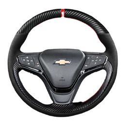 For Chevrolet trax Cavalier MALIBU XL Equinox Monza DIY custom carbon Fibre leather hand-sewn car steering wheel cover