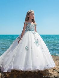 Cheap Flower Girls Dresses Tulle Lace Top Spaghetti Formal Kids Wear For Party Fast Shipping Toddler Gowns