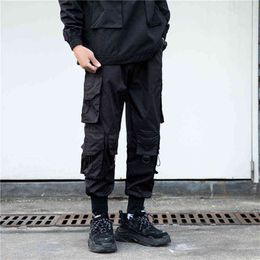 Black Tactics Cargo Pants Men Fashion Streetwear Joggers Men Pencil Pants Big Pocket Design Trousers Elastic Waist HG091 H1223