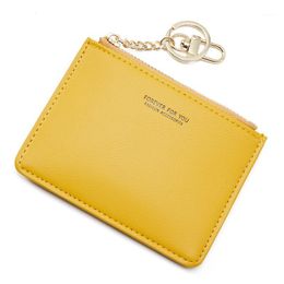 Card Holders Brand Holder Women Soft PU Leather Key Chain Bag Small Wallets Female Organzier Mini Case Zipper Coin Bags1