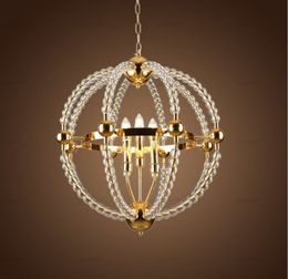 2022 круглый свет сферы Глобус золотой люстры шар свет кристалл шарик современного круглое освещения люстра кухня в столовой / гостиной спальне 5 света