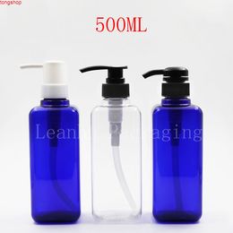 500ML Blue/Transparent Plastic Bottle, 500CC Shampoo/Shower Gel/Lotion Packaging Empty Cosmetic Container (12 PC/Lot)good qualtity