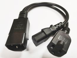 power cord adapter types UK - IEC 320 C14 3Pin Male to C13 + Nema 5-15R Female Power Adapter Cable, Y Type Splitter Power Cord Free Shipping 5PCS