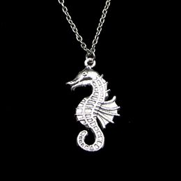 Fashion 38*18mm Hippocampus Seahorse Pendant Necklace Link Chain For Female Choker Necklace Creative Jewellery party Gift