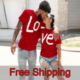 Couple T-shirt Summer Tee Love Printed Clothes Christmas Casual Cotton Short Sleeve Tees Brand Loose Top