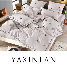 YAXINLAN bedding set color Pure cotton Plant flowers Fresh Patterns Bed sheet quilt cover pillowcase 4-7pcs Y200417