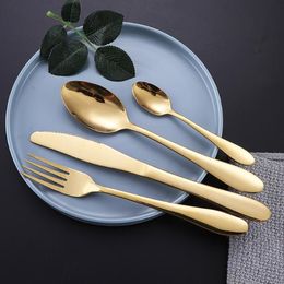 2022 new High-grade Gold Cutlery spoon fork knife tea spoon Matte Gold Stainless Steel Food Silverware Dinnerware Utensil