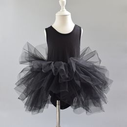 sleeveless baby girls one piece ballet skirt gauze tutu childrens performance dance dress ballet dresses