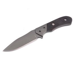 New 343 Survival Straight Knife 5Cr13Mov Titanium Coated/Satin Drop Point Blade Full Tang Wood & Steel Handle With Nylon Sheath