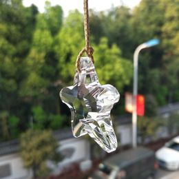 2pc Pentagon Irregular Clear 40mm Faceted Crystal Spacer Chandelier 2 Holes Suncatcher Lamp Parts Prism Diy Pendant Decoration H jllhQQ