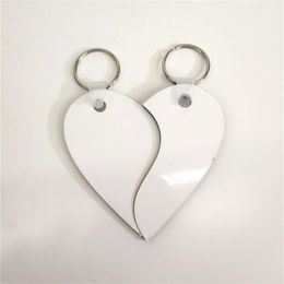 Sublimation Key Ring Cute White Keychain Sublimation Blank DIY Key Tags Love Heart Valentines Day Keychain Lover Gift