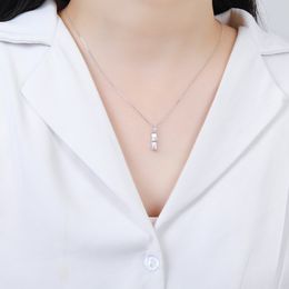 S925 Sterling Silber Halskette Nischendesign im chinesischen Stil mit überlagerter glücklicher Bambus-weiblicher Schlüsselbeinkette Q0531