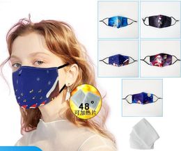 Christmas New year face masks winter warm washable reusable breathable fashion print face mask by dhl