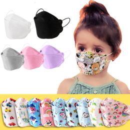 Kn95 Kid Mask Colorful Fish Shaped Printing Cartoon Breathing Protective 4 Layers Designer Anti-dust Face Kidmask Mascarilla