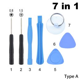 7 in 1 Repair Opening Tools Kit Pry Tool With 0.8 Pentalobe & 1.5 Phillips For iPhone 4 4G 5 5S 6G 6Plus Samsung Galaxy