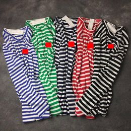 2020 Spring and Summer New Tide Brand Round Neck Stripe Long Sleeve T-Shirt for Men and Women Couples Cotton T-Shirt Free Shipping