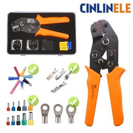 Crimp Pliers Multiple Crimping Dies Set Wire Dupont Terminals Tools For Heat Shrink Connectors Non-Insulated Ferrule Terminals Y200321