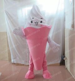 Halloween Pink ice cream Mascot Costume Top quality Cartoon Character Outfits Adults Size Christmas Outdoor Theme Party Adults Outfit Suit