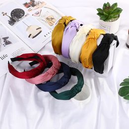 Solid Color Knot Headbands Simple Fabric Knotted Hairband Girls Hair Band Hair Accessories for Women Girls Headwear