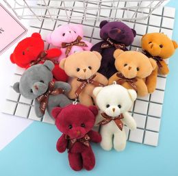 Plush Keychain Pendant Stuffed Bear Doll Baby Shower Favour Cartoon Animal Party Decorations 12cm Colourful