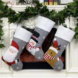 Indoor & Outdoor Christmas Decorations Stockings Large Size Santa Socks Cartoon Xmas Tree Hanging Decor Ornaments XD21015