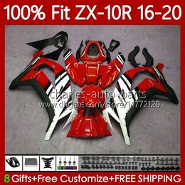 Injection Mould For KAWASAKI NINJA ZX-10R ZX-1000 C 2016-2020 Body 105No.150 ZX 10R Glossy Red 1000CC 10 R ZX10R 16 17 18 19 20 ZX1000 2016 2017 2018 2019 2020 OEM Fairings