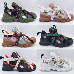 Lüks Tasarımcılar Ayakkabı Kadın Platformu Sneaker Çıkarılabilir Kristaller Rahat Lüks Erkek Kadın Tasarımcı Eğitmenler Boyutu 35-45